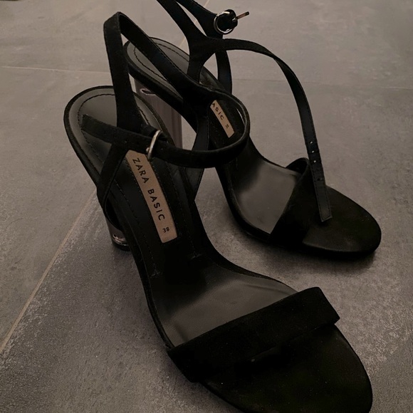 ZARA clear heel black heels - Picture 1 of 3